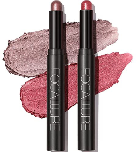 2 PCS Creme Lidschatten Stick,Heller Lidschattenstift Crayon Set,Matt und Schimmernder Augen Make up Set,Langanhaltendes Wasserfester Lidschatten Makeup Pen Werkzeug (Smoky Rose Blossom（0311）)