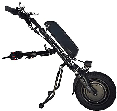 HalloMotor 36V 250W 350W 500W 12 Zoll Elektrorollstuhl Handbike Rollstuhlaufsatz mit 11,6 Ah oder 14AH Akku
