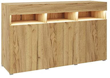 BROMARKT Premium Kommode 140x80x40 cm - Sideboard Wohnzimmer - Kommodenschrank - Wohnzimmerschrank - Sideboard für das Wohnzimmer - Schlafzimmer und Wohnzimmer Kommode - Eiche Craft