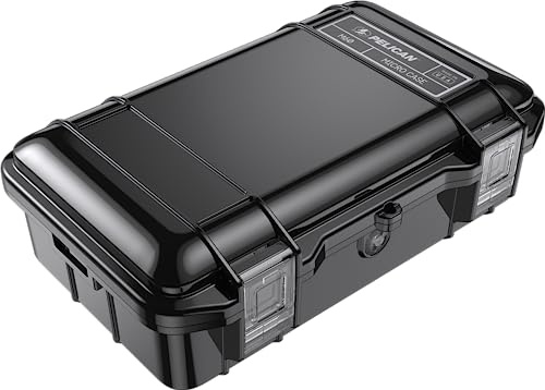 Pelican M60 Micro Case - Waterproof Case (Dry Box, Field Box) for iPhone, GoPro, Camera, Camping, Fishing, Hiking, Kayak, Beach and More (Black)