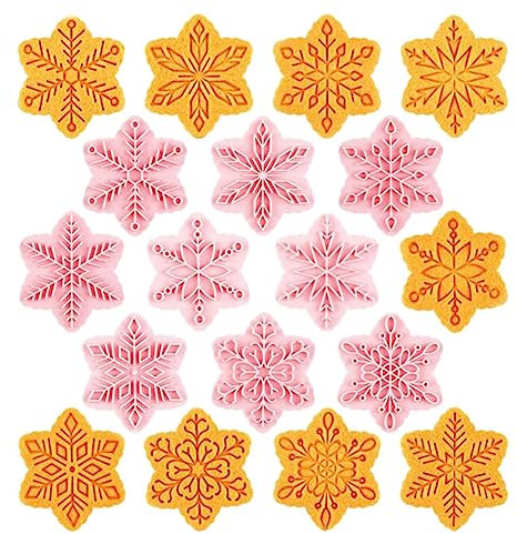 CANDeal 9-teiliges Schneeflocken-Ausstechformen-Set, Kunststoff-Ausstechformen In Schneeflockenform, Schneeflocken-Backen, Gebäck, Kekse, Kuchen, Fondant, Ausstecher Für Weihnachten Und Winter