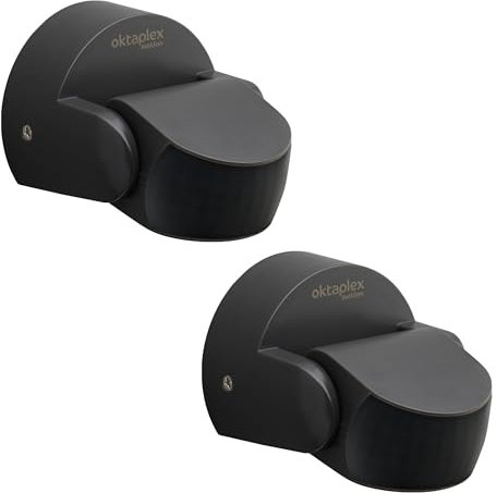 Oktaplex Bea 2X Bewegungsmelder Aussen IP65 schwenkbar 180° PIR-Sensor 10m Reichweite 230 V anthrazit Aufputz Bewegungssensor