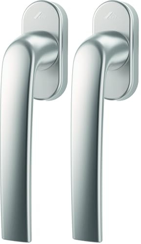 Fenstergriff Roto Samba natursilber mit Schrauben Vierkantstift 7 x 32 mm (Packung mit 2)