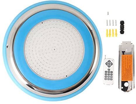 Topyond 18 W RGB-LED-Schwimmbadleuchte, Tauchfähige LED-Leuchten, Poolbrunnen, IP68, Wasserdicht, Unterwasser-Pool-LED-Licht, RGB, Kabellose Fernbedienung, Unterwasserlampe, AC12 V, Blau