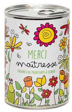 Mauvaises Graines - Kit de Plantes à Semer en Boîte - Cadeau à Offrir Maitresse - Cadeau Original Amis Famille Fêtes des prof - Ultra Simple à Utiliser - 100% Fabriqué en France (Merci Maitresse)