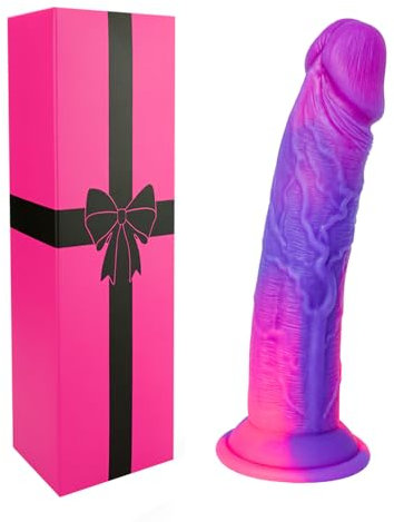 Small Silikon-Dildo Klein Realistisches Anfänger-Sexspielzeug mit Schmalem Schaft, 18cm Bunter Süßer Dildo dünn mit Saugnapf für Anus- und G-Punkt-Stimulation, Pink Dildo Extrem für Frauen männer