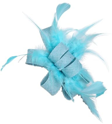 Yeuyyben Eleganter Fascinator für Hochzeit, Haarschmuck, Brauthut, Party, Kopfbedeckung, Cocktailhüte, türkis, Einheitsgröße