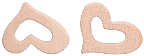 5 Stücke DIY Baby Holz Beißring Spielzeug Herzförmige Polierte Halskette Anhänger Kunst Handwerk Zubehör