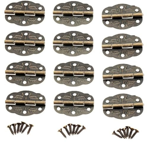 JLBopqaz Charnières décoratives pour Meubles Anciens, 20 pièces, 30x22mm, pour boîte à Bijoux Cadeau en Bois, raccords de charnière de décoration, quincaillerie de Meubles avec vis