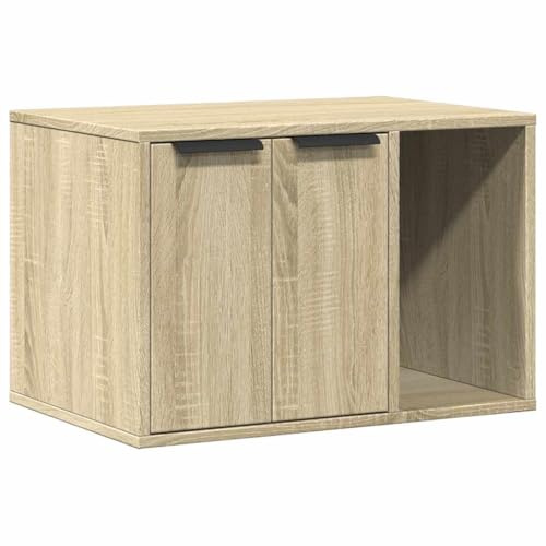 vidaXL Skåp för kattlåda sonoma-ek 60x40x40 cm konstruerat trä, kattmöbel, katthus, katthus av kartong, kattlåda möbel, katthus inomhus