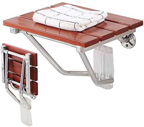 DMMFTERL Duschsitzbank, an der Wand montierter Klapphocker, Duschsitz für ältere und behinderte Menschen, klappbarer Duschsitz für das Gesundheitswesen mit Beinen und Duschkopfhalter, für ä