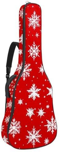 Gepolsterte Gitarrentasche mit weihnachtlichem Kiefernmuster, nahtloses Muster, schützende Akustikgitarre, Gigbag für E-Bass, Konzertgitarre, Mehrfarbig 04, 42.9x16.9x4.7 in, Lässiger Tagesrucksack