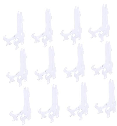 HOLIDYOYO 12pcs Display Easels for Plates Wooden Stand Elegant Curved Design for Photos Books Artwork Collector Plates