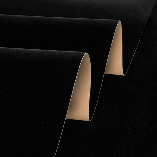 Stickyart Papier Peint Chambre Velours Noir 60cmX400cm Papier Adhesif Pour Meuble Vintage Rouleau Velours Adhesif Velvet Doux Film Autocollant Rouleau Adhésif Mural Chambre Decoratifs Placard Tiroir