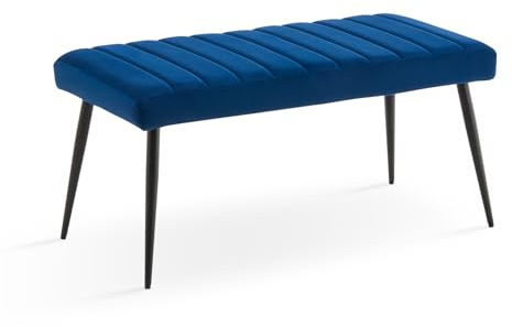TUKAILAI Sitzbank Esszimmer 101cm mit Samt Dickes Sitz, Polsterbank mit Metallbeinen, Bettbank Garderobenbank Küchenbank, Esszimmerbank Garderobe Schlafzimmer Flur Möbel