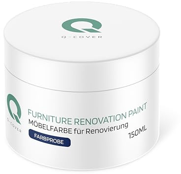 Q-COVER Möbelfarbe Halbmatt | Für Küchen, Schränke, Tische, Gartenmöbel Deckend | Muster 150 ml