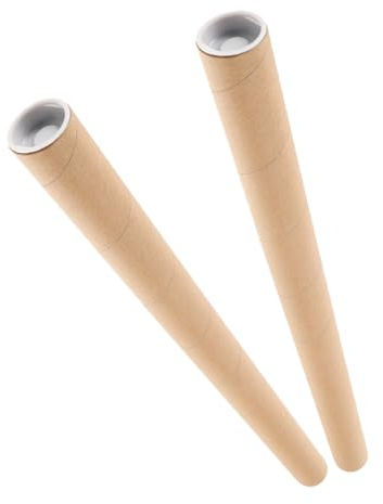 Hemobllo 2pcs Kraft Paperboard Cardboard Tubes for Drawing Storage and Shipping Reusable Poster Protectors for Artists Students Office Supplies Multifunctional Packaging Cylinders
