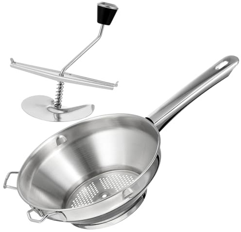 ZUNOXAZ Schiacciapatate in Acciaio Resistente Manuale, Strumento per Pressare Alimenti, Utensile da Cucina per Purè di Patate, Patate Dolci e Pappe per Ragazzo Ragazza Maniglie Ergonomiche