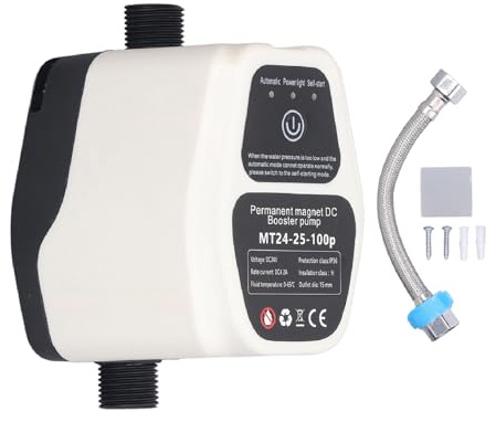 TICFOX Bomba de Refuerzo de Presión de Agua, 100W 24V 25L Completo Automático Sensing Inteligente Bomba de Refuerzo de Calentador de Agua Tranquila para Sistemas de Suministro de Agua