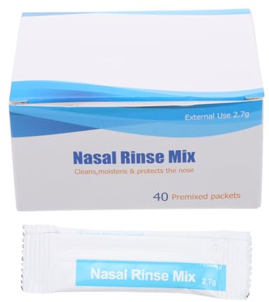 Paquete de Solución Salina para Lavado Nasal 2, 7g X 40 | Sodio, Azul, Disolución Rápida, sin Estimulación, Uso en Casa Aire Libre