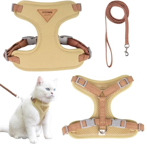 2 Pcs Cat Harness Escape Proof Kitten Rabbit Harness And Lead Set Lightweight Soft Adjustable Cat Lesh Outfit Breathable No-Pull Pet Vest Puppy Accessories For Small Animals Outdoor Walking (Small)