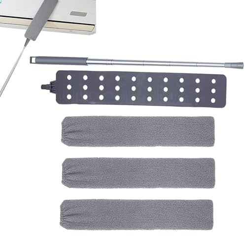 Plumeau Plat pour Le Dessous des Appareils Ménagers,Balai Plat Rétractable | Collecteur De Poussière,pour la Maison, la Salle de Bain, l'Extérieur, Le Plafond, Les Stores, Les Plinthes, Le Carrel