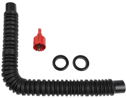 MonoSora Kit de conector de barril de agua de lluvia, tubo de desbordamiento ajustable de 6 a 31 pulgadas con sellos impermeables y broca para tanques de almacenamiento de agua de plástico, diámetro