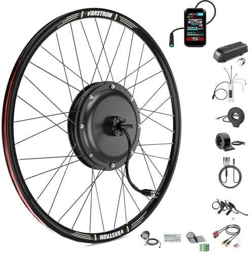 Varstrom 48V 1000W Electric Bike Conversion Kit - 27.5 Ebike Rear Wheel Hub Motor Kit with VD18MT Display - Mountain Bike Bicycle Conversion Kit for Cassette Disc Brake Brushless Gearless Motor