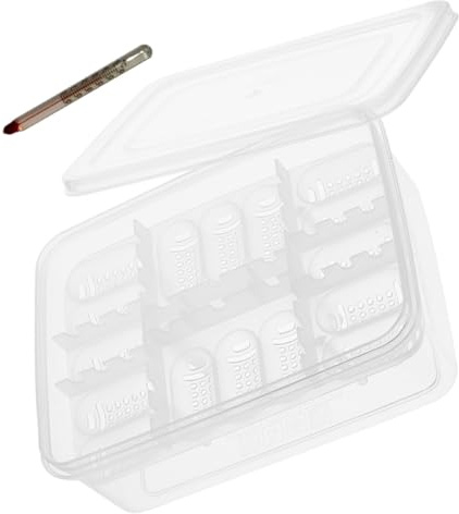 HOMSFOU Boîte D'éclosion 16 Compartiments et Thermomètre Intégré Incubateur D'œufs Pratique en Plastique Blanc pour Reptiles pour Lézards et Tortues