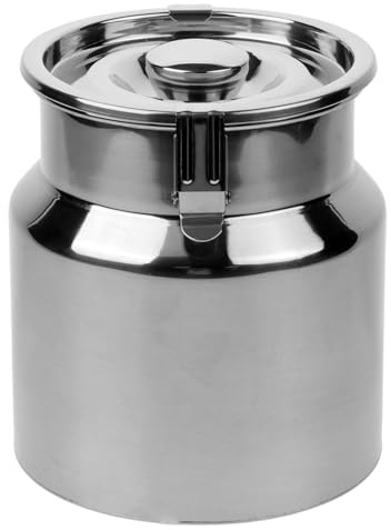 WEKADRIN Stainless Steel Milk Canister with Lid 2.5l Airtight Storage Jug for Household Milk, Oil, and Grease Container, Small Metal Sealed Barrel for Kitchen Food Storage