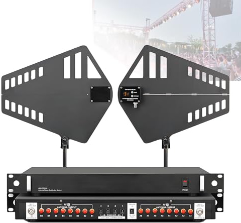Distribuzione antenna UHF Amplificatore di segnale microfono wireless con alette per antenna direzionale attiva per karaoke, feste ed eventi
