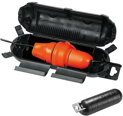 Wasserdichte Kabelbox, Schwarze Outdoor-Kabelbox, Steckerschutz Aussen Wasserdicht Für Garten, Teichpumpen Und Camping, Wasserdichte Kabelboxs Outdoor Mit Abmessungen 23x7,5x7 cm