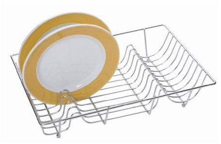 KitchenCraft Large Chrome-Plated Metal Dish Drainer Rack, 48 x 33 cm (19” x 13”)