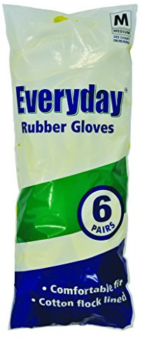 Everyday Catering Rubber Gloves, Medium, 6 Pairs