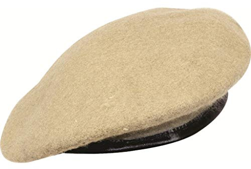 Militär-Béret aus reiner Wolle, Desert Ops, Größe M, Sandfarben