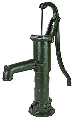 DEMA Handschwengelpumpe – Klassische Schwengelpumpe aus Guss, grün, 1 1/4, Brunnenpumpe, Gartenpumpe, manuelle Wasserpumpe für Garten & Brunnen