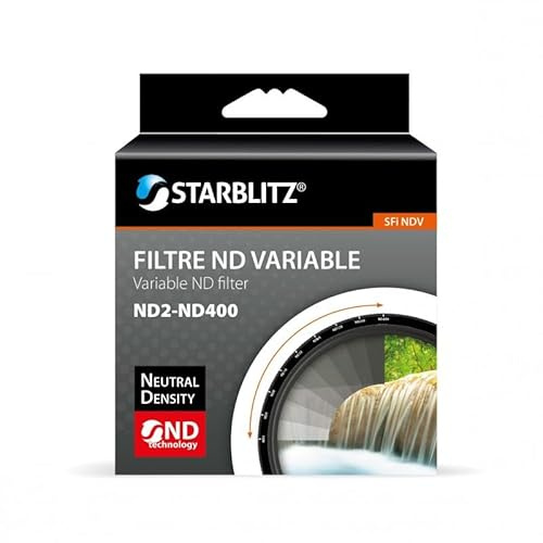 STARBLITZ Filtre densité Neutre Variable ND2-ND400 55mm | Provenance France. Emballage securisé. Livré avec Facture dont TVA.