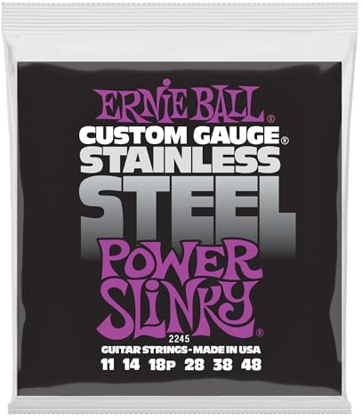 Ernie Ball Power Slinky E-Gitarrensaiten, Edelstahlwicklung, Stärke 11–48