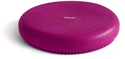 tiguar Balancekissen 32 cm Ø und 6 cm dick Gleichgewichtskissen Noppen Reha Therapie Büro (Lila)