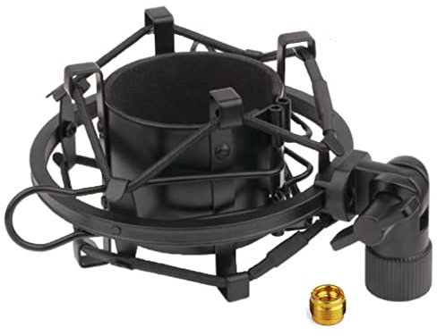 Support antichoc universel en métal pour microphone à condensateur de grand diamètre Noir