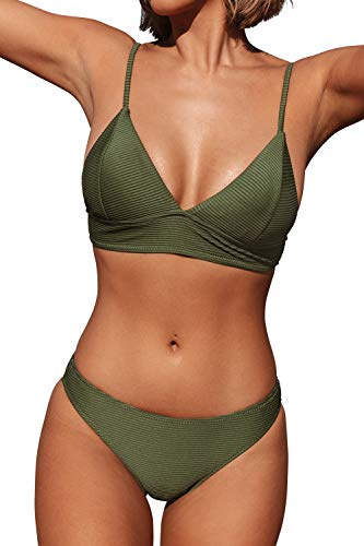 CUPSHE Costume da Bagno a Due Pezzi con Lacci a Triangolo da Donna, L