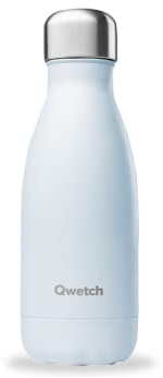 Qwetch - Bouteille Isotherme Originals Bleu Pastel 260ml - 24h Froid et 12h Chaud - Etanche & Réutilisable - Gourde inox isotherme pour Sport, Voyage, Bureau, Randonnée