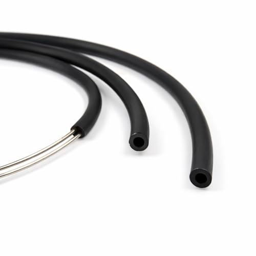 Perlin Kautschukschlauch 2 mm 10 m Schwarz Hohl Gummischlauch Innendurchmesser 0,8–1 mm Rund Schlauchband Schmuckband DIY Halskette Armband Meterware