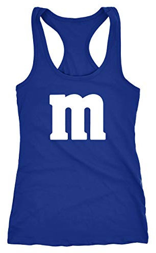 MoonWorks Damen Tanktop Gruppen-Kostüm M Aufdruck Kostüm Fasching Karneval Verkleidung Racerback blau M