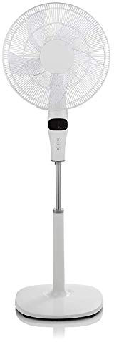 Pifco P40015 Portable 16 Inch Pedestal Fan with Ultra-Efficient DC Motor, Quiet Operation 35dB, 12 Speed Settings, 12 Hour Timer, Soft Touch Control, Night Time Mode, Remote Control Included, White