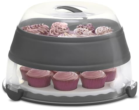 PREPWORKS BCC-1GY Gray Collapsible Cupcake Carrier, Silicone Plastic