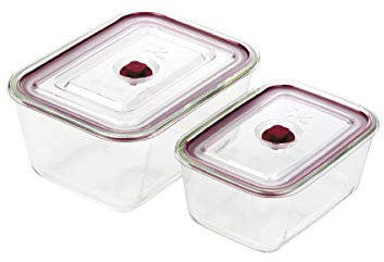 Jata HREC4205 - Recipientes Herméticos de Cristal, Capacidad de 800 y 3000 ml, Para alimentos sólidos y líquidos, Aptos para congelador, microondas, horno y lavavajillas, Libre de BPA,