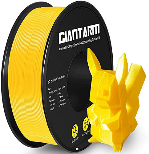 GIANTARM PLA Filament 1.75mm,3D Drucker Filament PLA 1kg,MaBgenauigkeit +/- 0,02mm,3D-Druckmaterialien,PLA Gelb