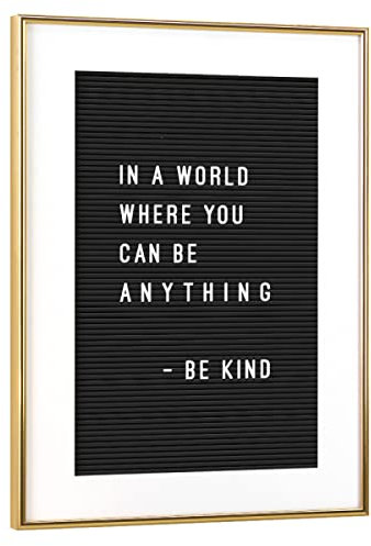 artboxONE Poster mit Rahmen Gold 75x50 cm Selflove Letterboard Be Kind von Hafenkönigin - gerahmtes Poster