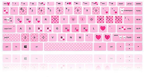 MMDW English Silicone Keyboard Cover for HP 2020 2019 2018 for HP 14 Laptop/Pavilion X360 14M-BA 14M-CD 14M-DH 14-BF 14-cm 14-CF 14-DF 14-DK 14-DS 14-DQ Series,Lovely Bear
